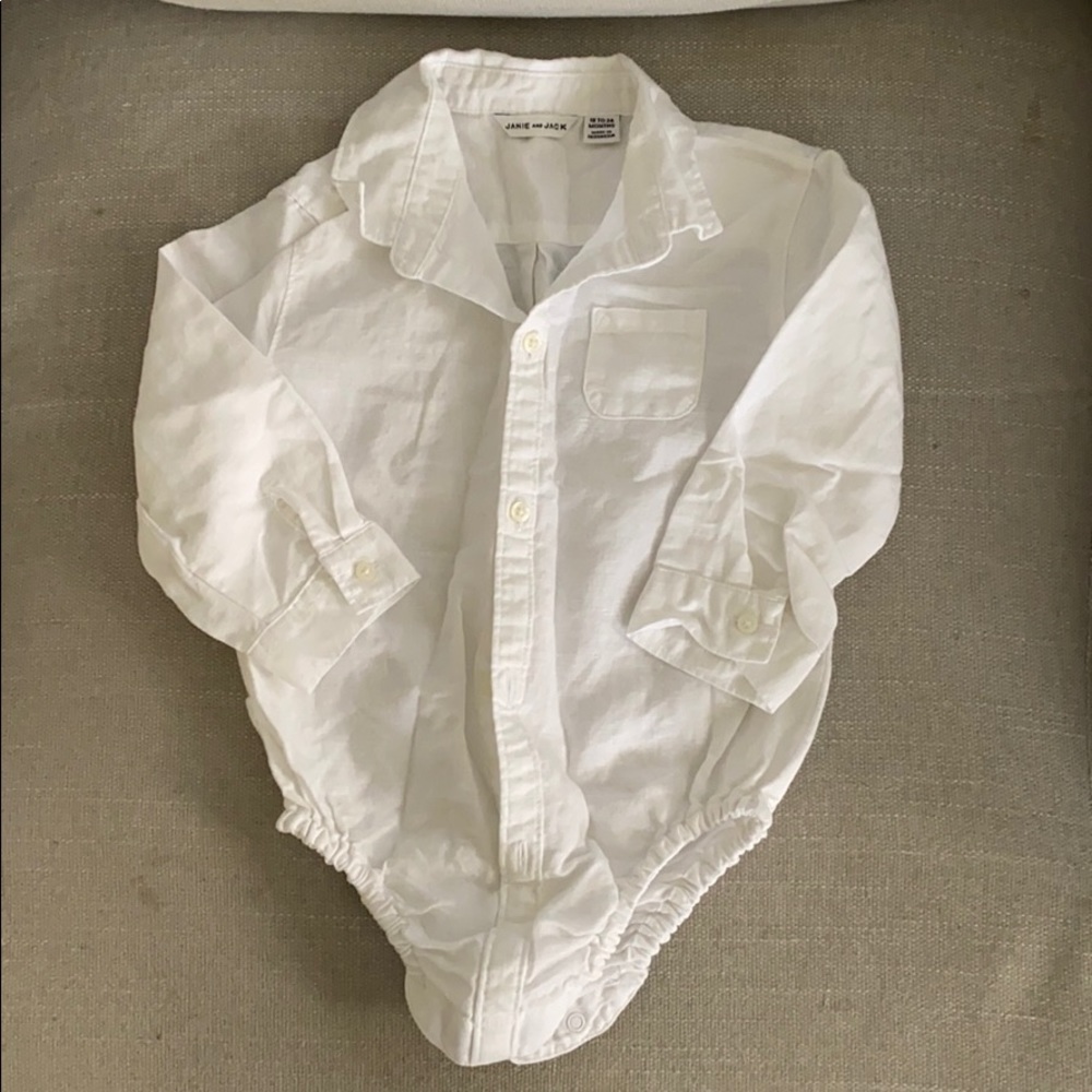 Janie & Jack long-sleeve linen onesie
